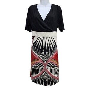 Phoebe Couture Y2K Silk Dress Women 10 Multicolor Maximalist Ethnic Boho Chic